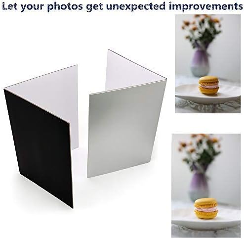 FOTIQA - Photography Reflector Collapsible Cardboard White Black Silver Reflective Paper Soft Board Photography Props For Photo Shooting (A4)