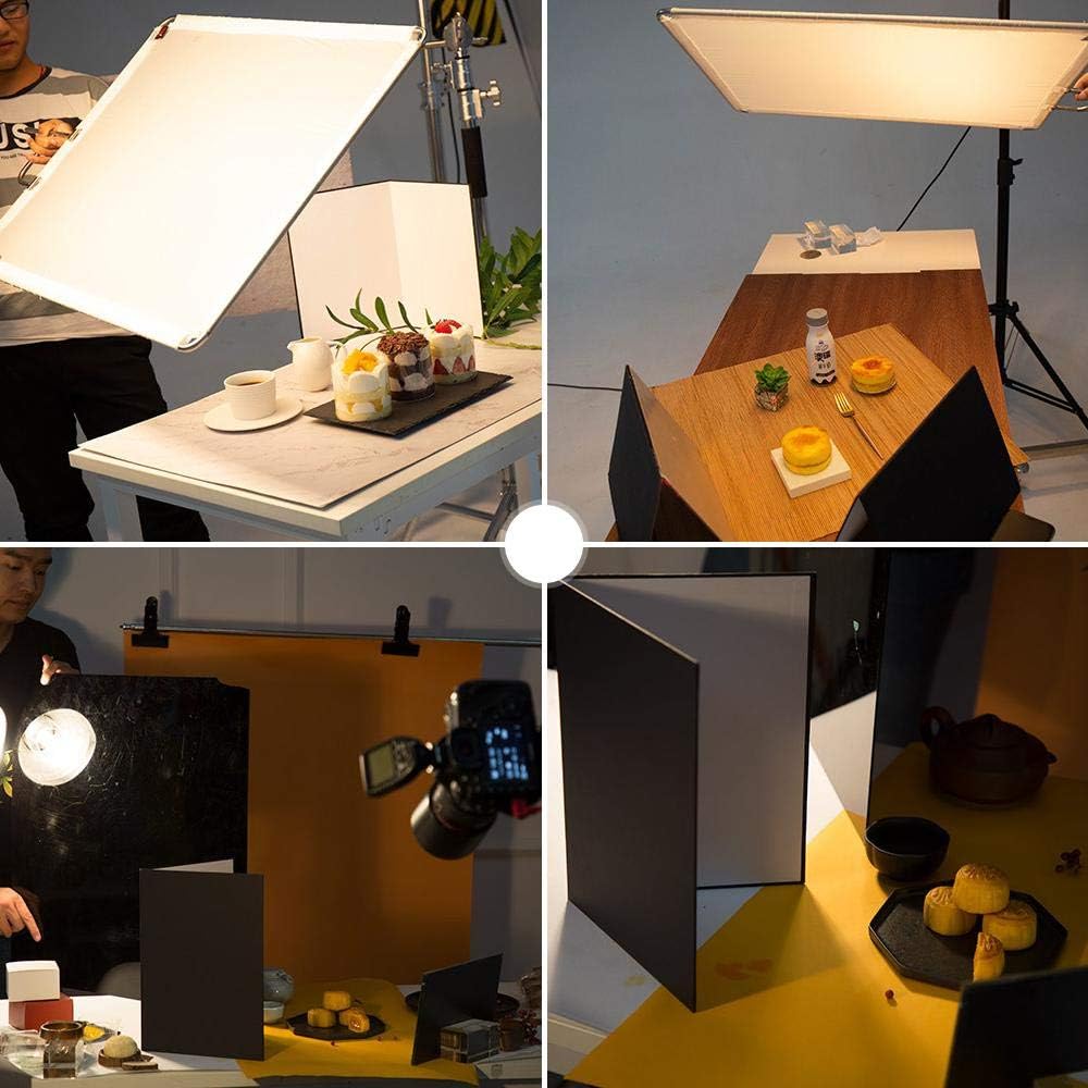 FOTIQA - Photography Reflector Collapsible Cardboard White Black Silver Reflective Paper Soft Board Photography Props For Photo Shooting (A4)