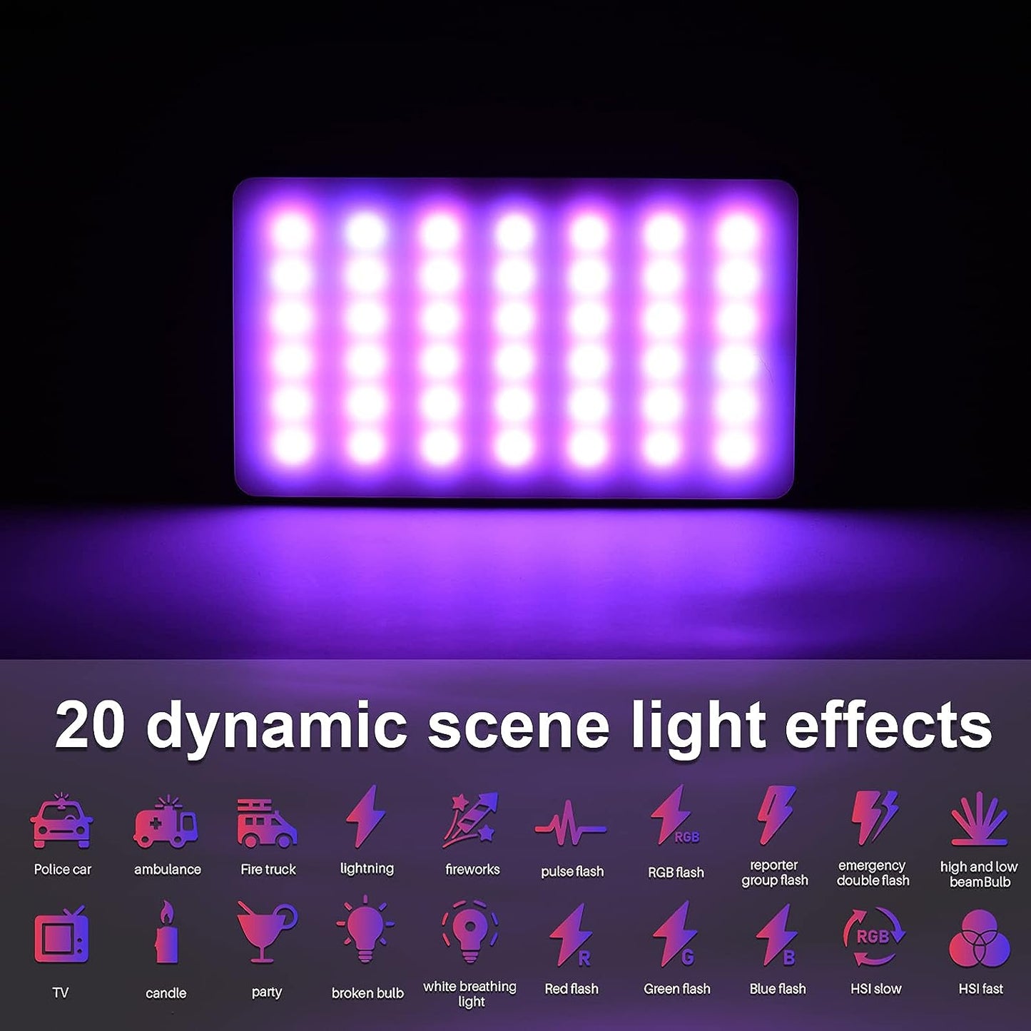 LED Video Light, W140 RGB Rechargeable Photography Fill Light