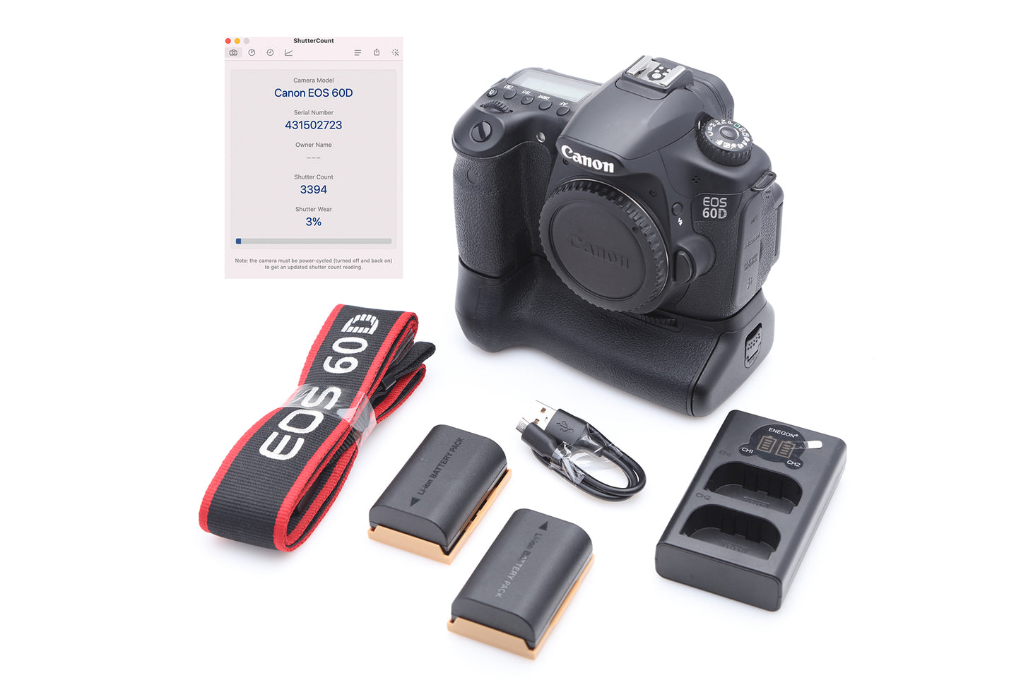 Used Canon EOS 60D Body with Battery Grip