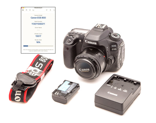 Used Canon 80D with Canon 50mm f/1.8 ii