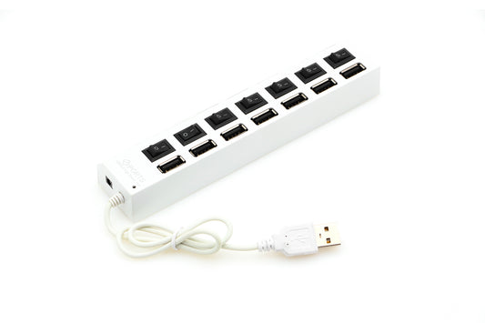 7-Port USB Hub with USB 2.0 Data Splitter