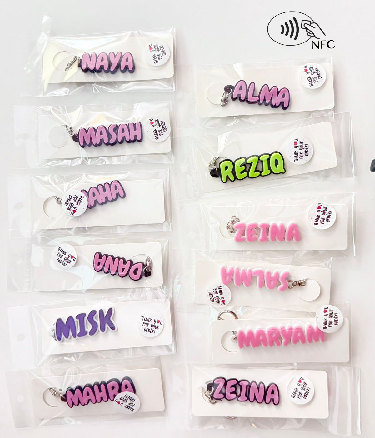 NFC 3D Custom Keychain Name Or Logo