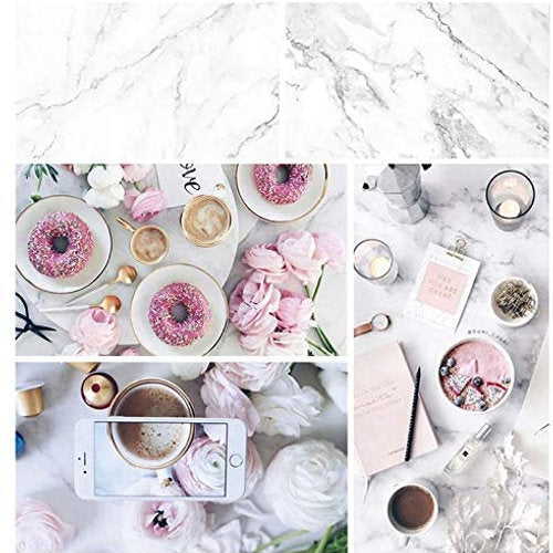 3D White Dreamy Marbles Food Photography Backdrop(#8812)