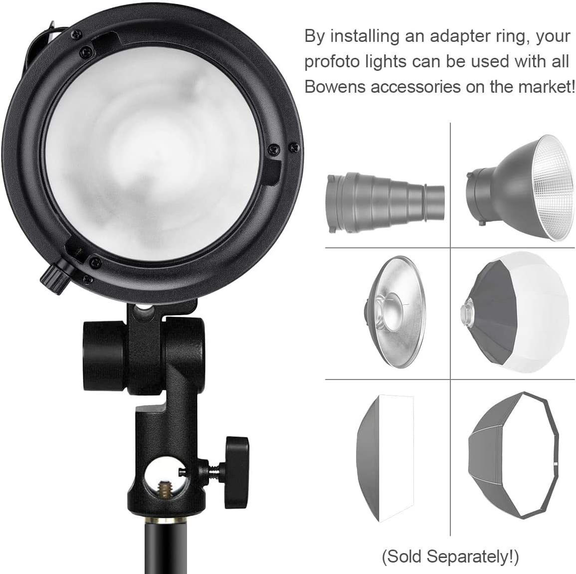 Profoto Speedring to Bowens Mount Converter Monolight Interchangeable Adapter Ring