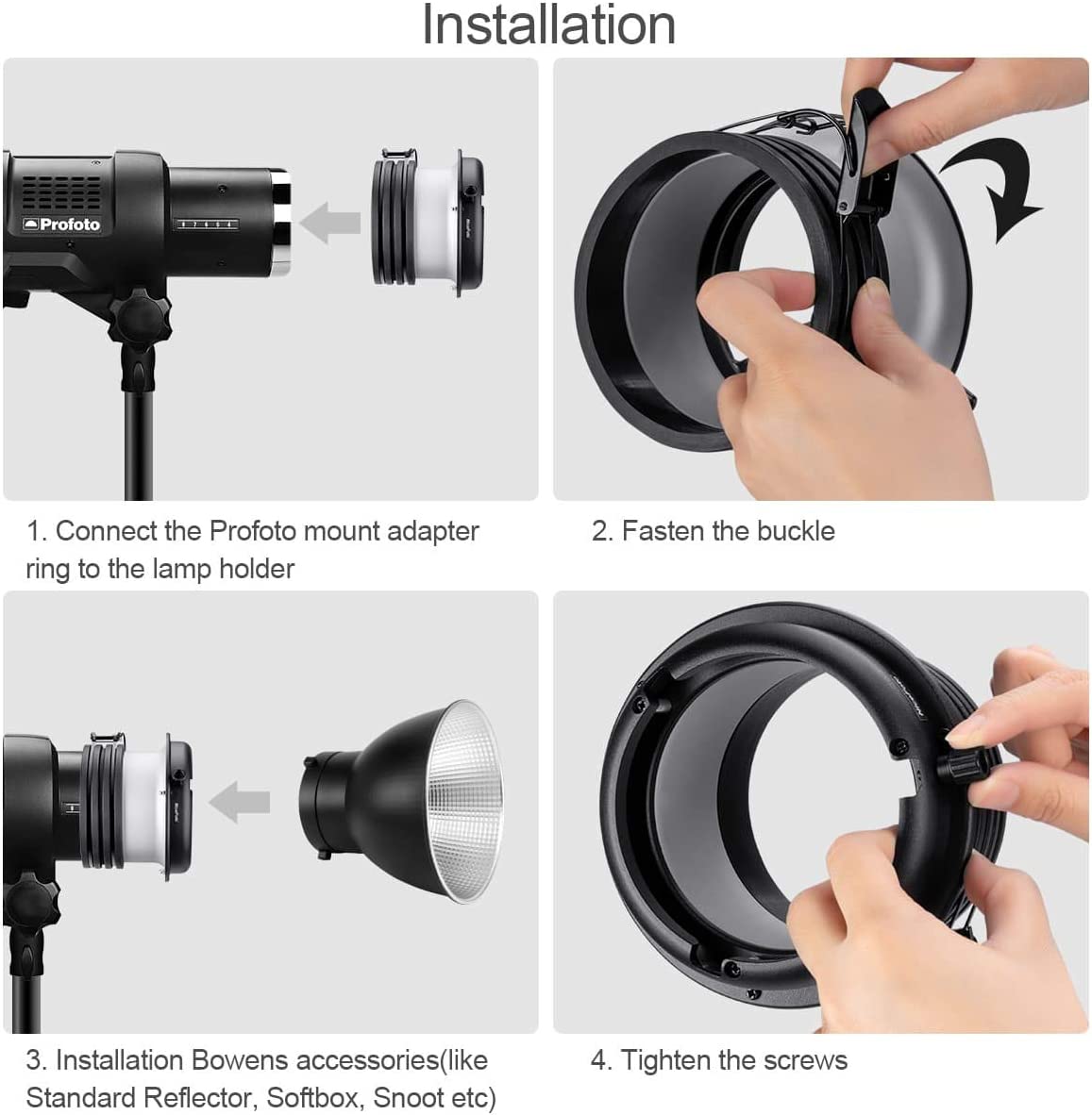 Profoto Speedring to Bowens Mount Converter Monolight Interchangeable Adapter Ring