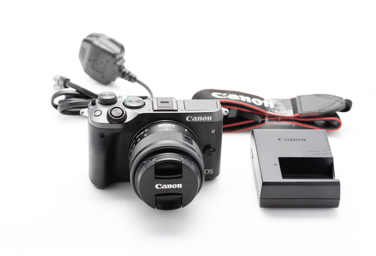 Used Canon M6 + EF-M 15-45mm IS STM Lens