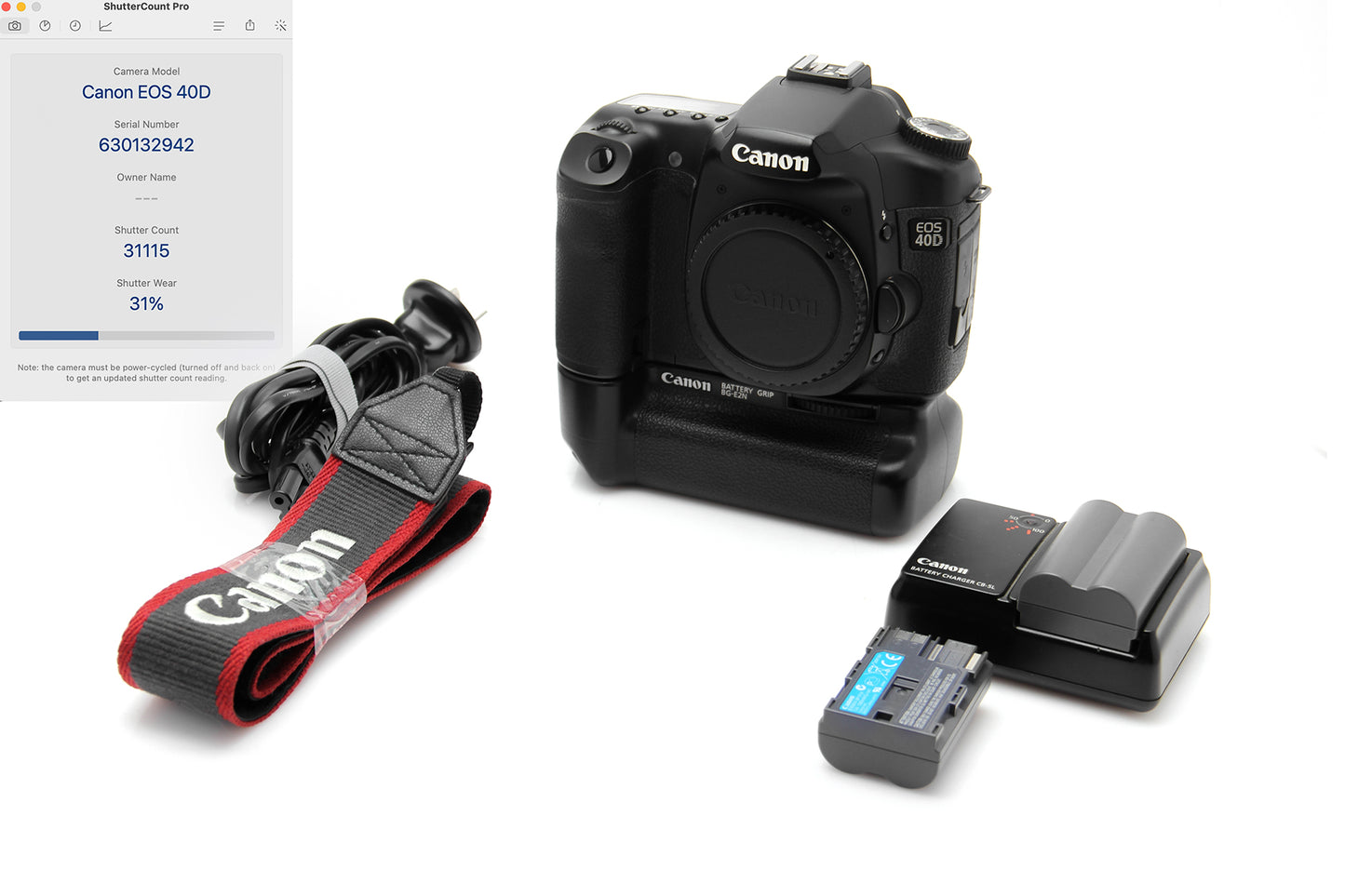 Used Canon 40D Camera body With Battery Grip