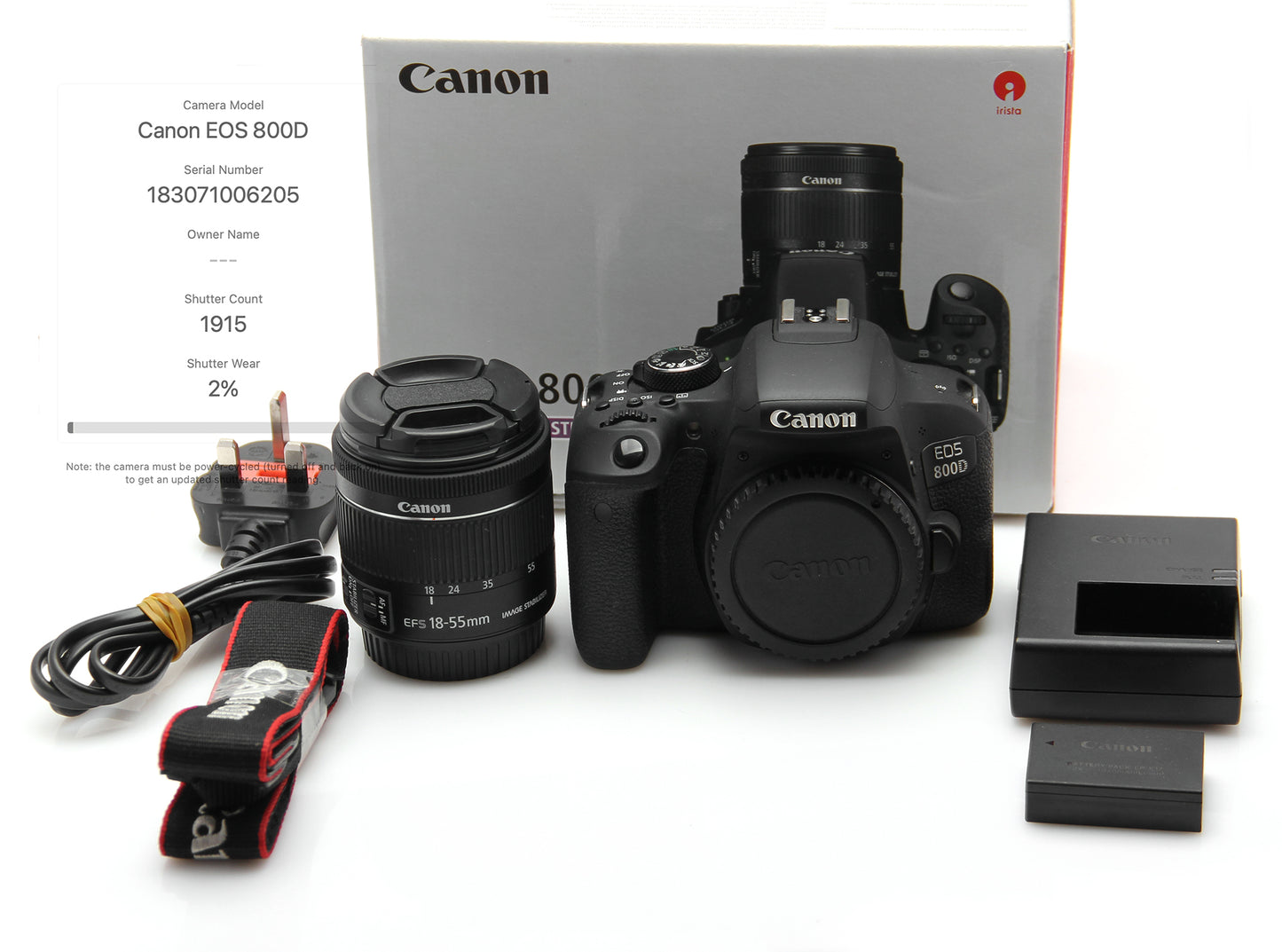Used Canon 800D Camera With 18-55mm STM lens