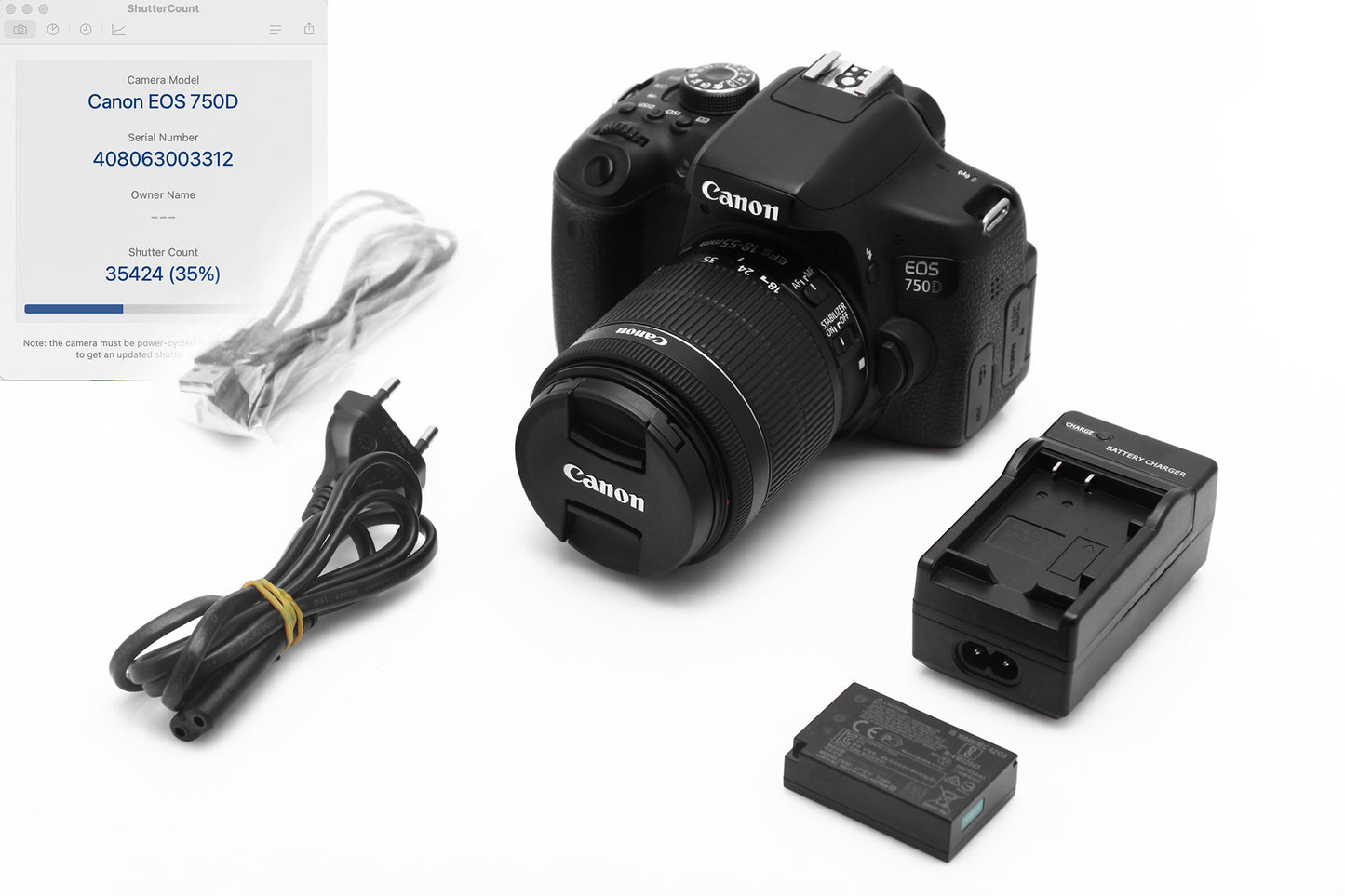Used Canon 750D - 24.2 MP Camera With 18-55mm IS STM Lens