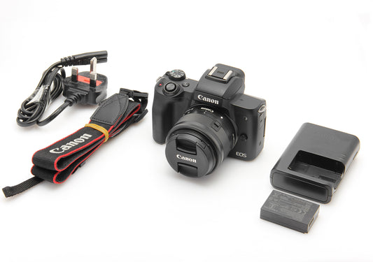 Used Canon M50 Mirrorless 24.1MP Body with 15-45mm STM lens
