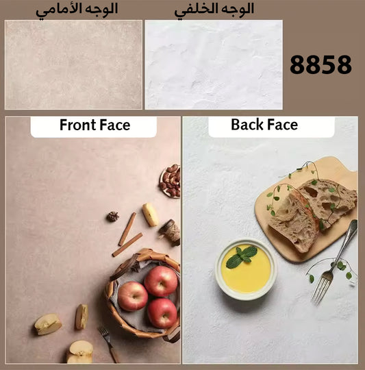 3D Double sided Neutral Beige and White Concrete Texture Backdrop #8858