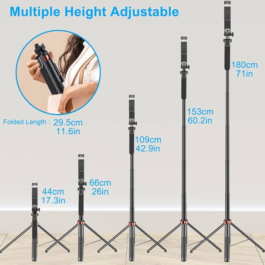 Extra Long Selfie Stick Mobile Tripod 180cm