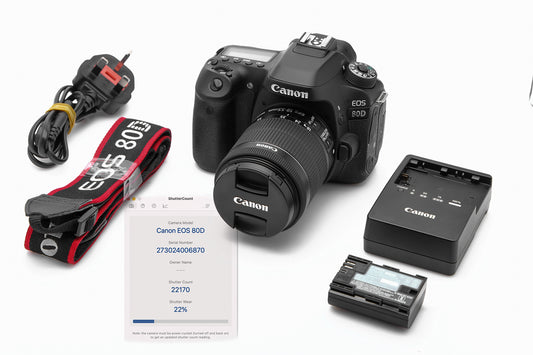 Used Canon 80D Camera with 18-55mm STM Lens