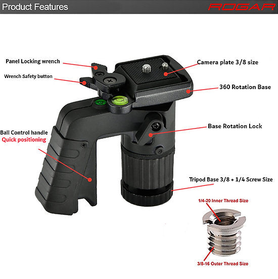 Pistol Grip Ball for tripod