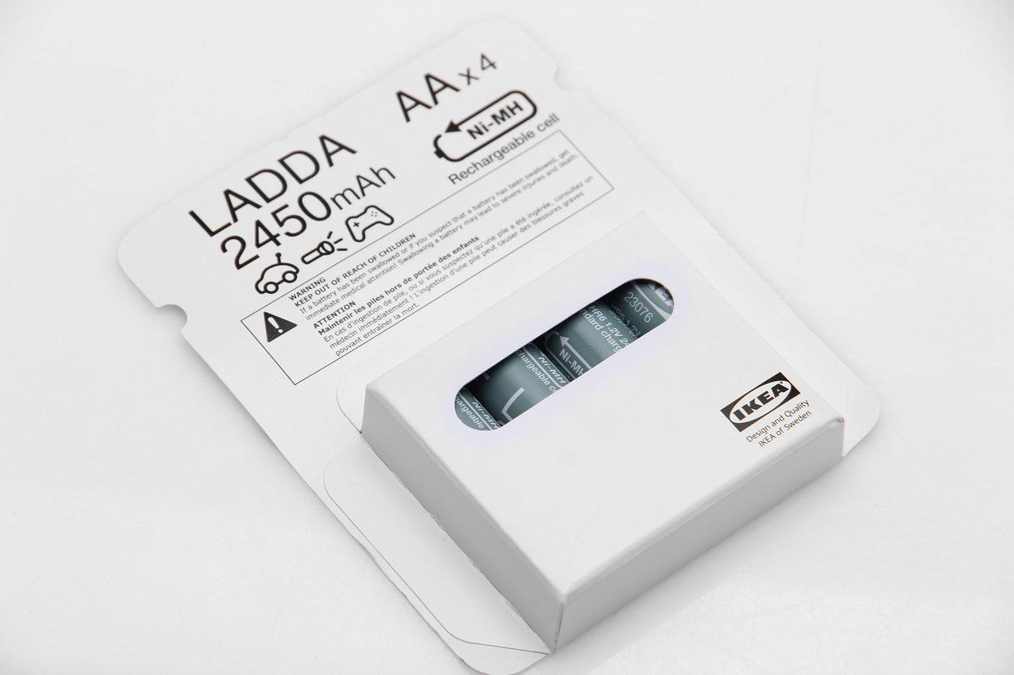 Ikea Ladda Rechargeable Battery - Pack of 4 Batteries (2450 mAh, HR06 AA 1.2V)