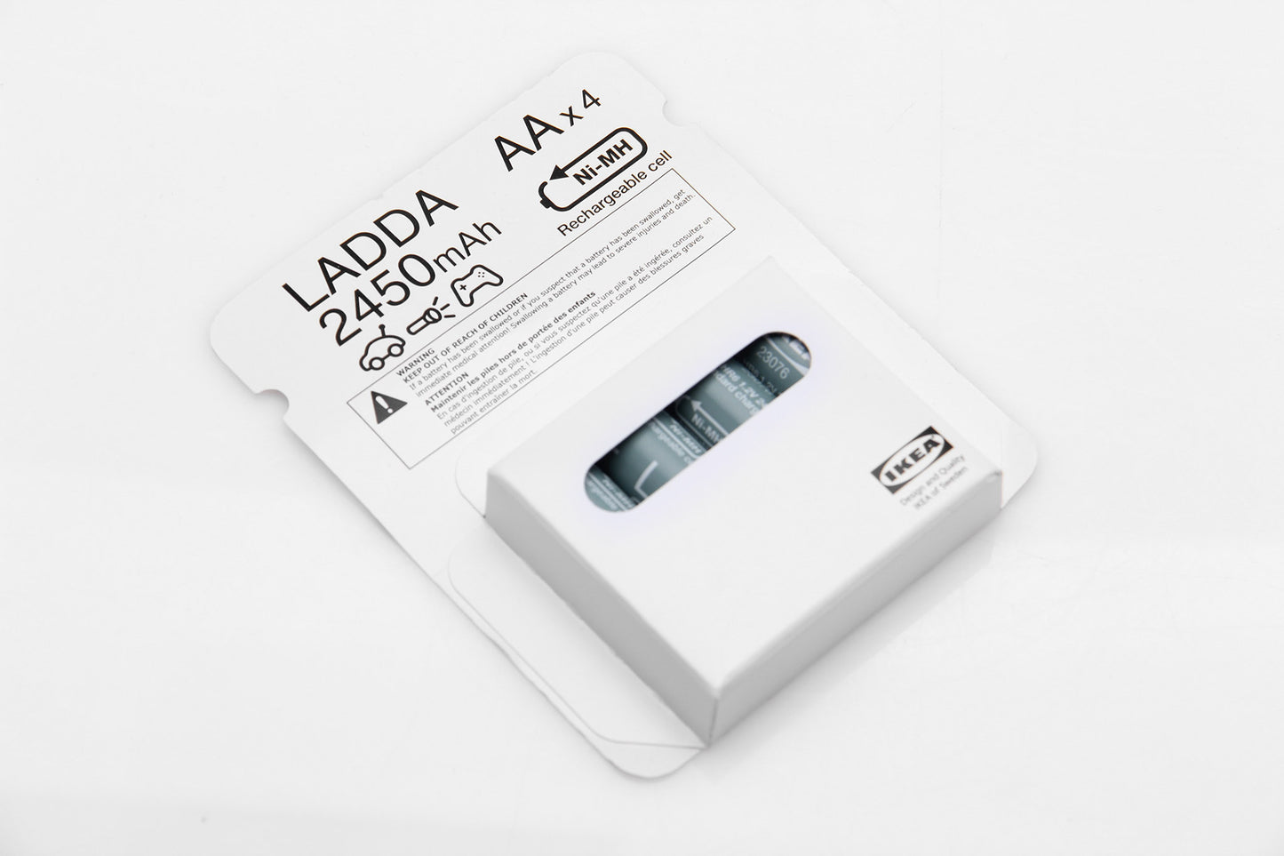 Ikea Ladda Rechargeable Battery - Pack of 4 Batteries (2450 mAh, HR06 AA 1.2V)